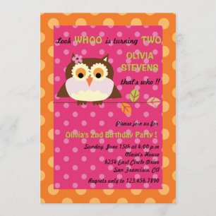 Hibou sur une branche - invitations 4