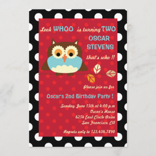 Hibou sur une branche - invitations 5