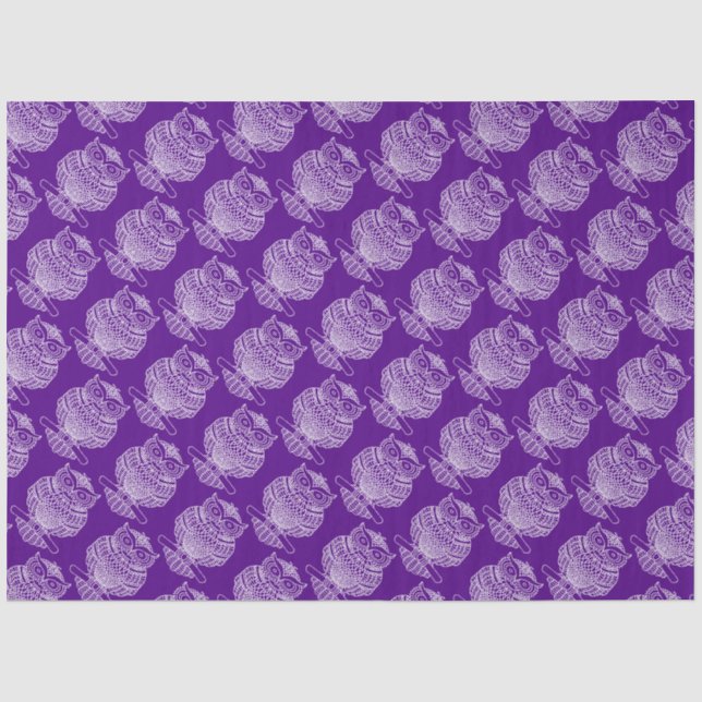 Hibou (violet) - Papier de soie (Recto)