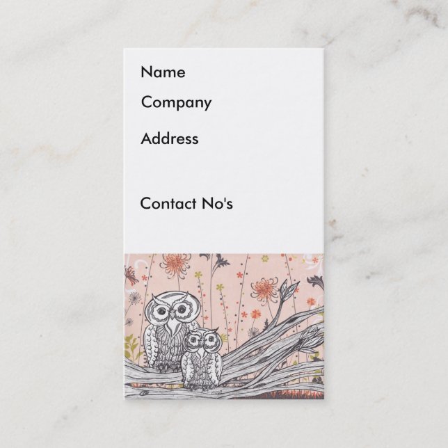 Hiboux 15 cartes de visite (Devant)