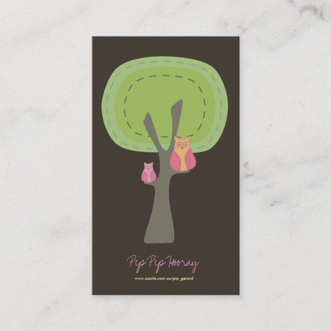 Hiboux dans la carte en ligne de profil d'affaires (Devant)