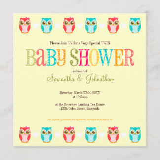 Hiboux de bébé - un de chacun ! Invitation de