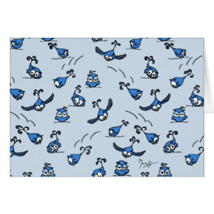 Hiboux espiègles de bébé sur le bleu