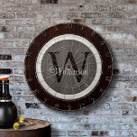 Hickory et Cible de flechettes de cèdre en bois cl<br><div class="desc">Le Classic Wood Hue Hickory et le Cèdre Dartboard font une excellente activité familiale et est un excellent ajout à votre salle de jeux. Personnalisez facilement ce design graphique avec votre monogramme.</div>