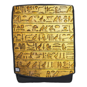 Hiéroglyphes égyptiens anciens Sac à dos jaune