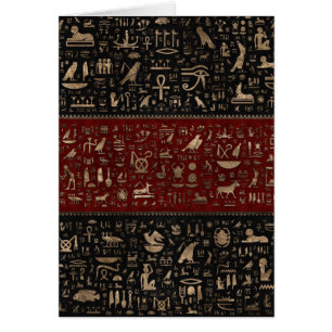 Hiéroglyphes égyptiens antiques - cuir rouge noi