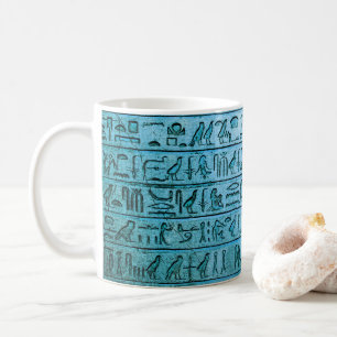 Hiéroglyphes égyptiens antiques Mug Bleu