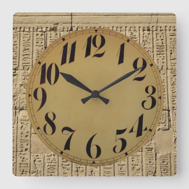 Hiéroglyphes égyptiens Horloge murale acrylique (Recto)