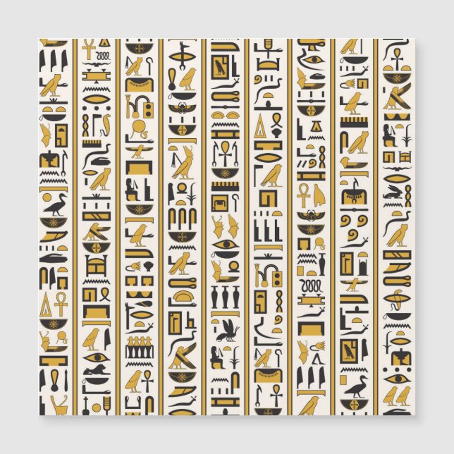 Hiéroglyphes égyptiens : Jaune-Noir Sans Seamless. (Devant)