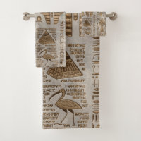 Hiéroglyphes et divinités égyptiens - or vintage