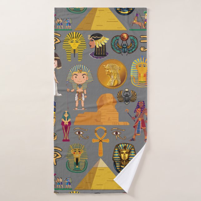 Hiéroglyphique égyptien ancien -Pharaon Motif (Serviette de bain)