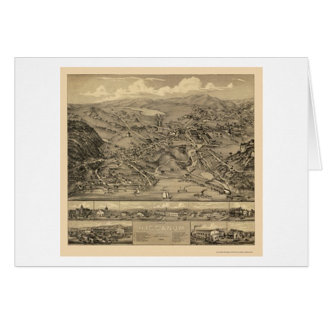 Higganum, carte panoramique de CT - 1881 (Devant horizontal)