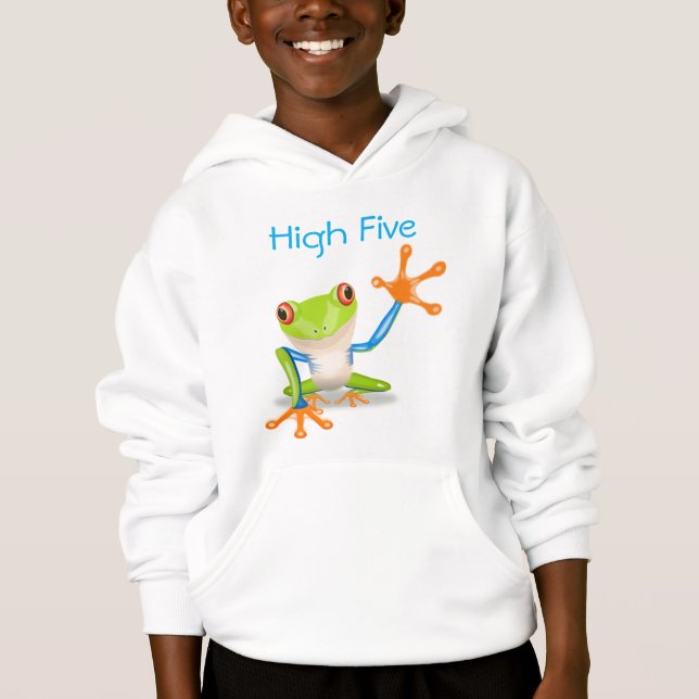 High Five Orange and Blue Funny Frog Shirt (Devant)