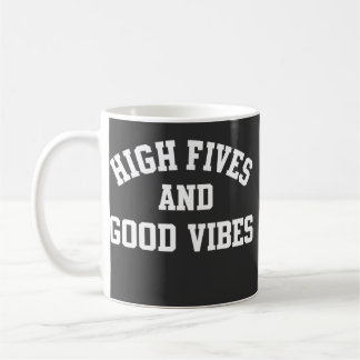 High Fives and Good Vibes Retro Coffee Mug