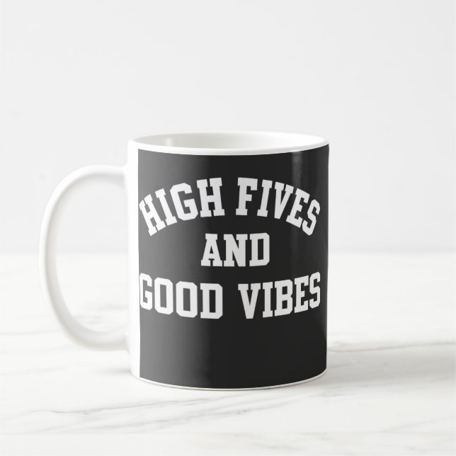 High Fives and Good Vibes Retro Coffee Mug (Gauche)