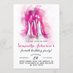 High Heels Fabulous Glam Invitation Anniversaire