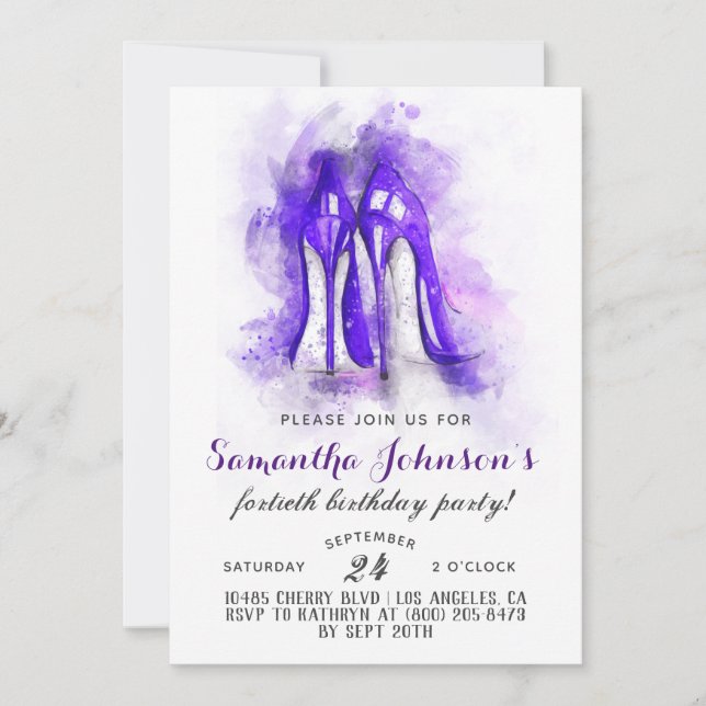 High Heels Fabulous Glam Invitation Anniversaire (Devant)