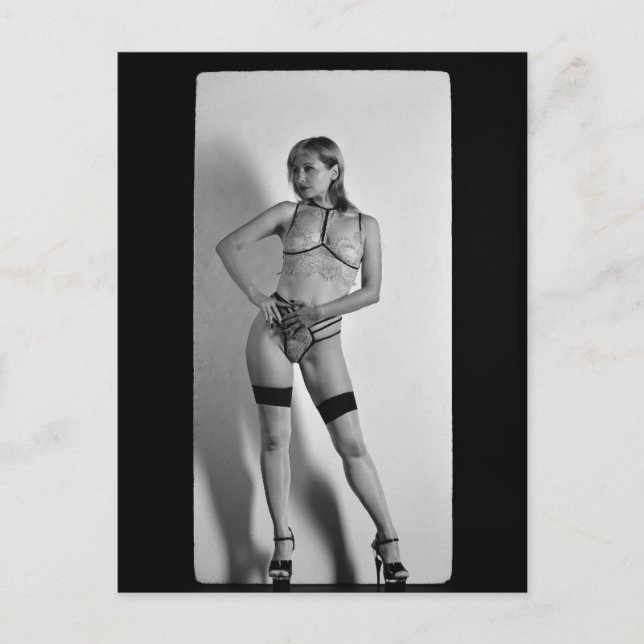 High Heels & Stockage B&W Carte postale photo (Devant)