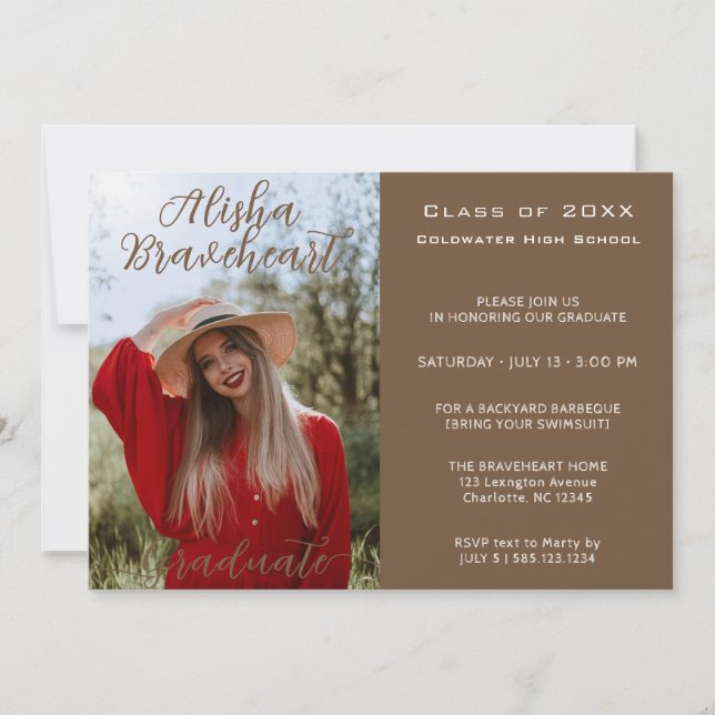 High School Photo Graduation Party Invitation (Devant)