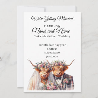 Highland Cow Faire-part de mariage