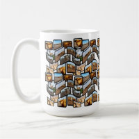 Highland Cow Montage, Café Mug