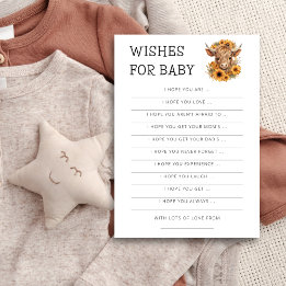 Highland Cow Sunflower Wings pour carte de Baby sh