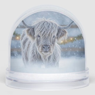 Highland Cute Calf in Snow Country Christmas