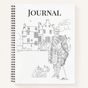 Highland Gent avec Scottie Dogs Carnet Spiral