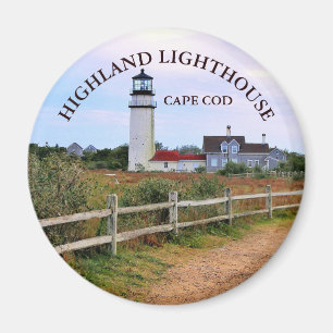 Highland Lighthouse, Massachusetts Round Magnet