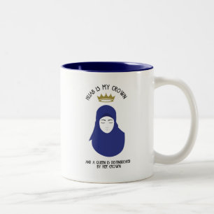 Hijab est ma couronne - tasse de café BLEUE