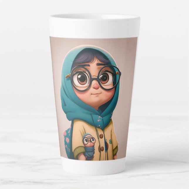 Hijab fille Latte Mug (Devant)