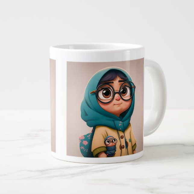 Hijab Girl Jumbo Mug (Devant droit)