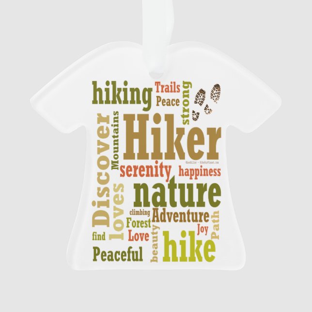 Hiker Randonnée Mot Cloud T-shirt ornement (devant)