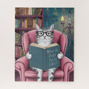 Hilarious Chat Lire un livre Puzzle