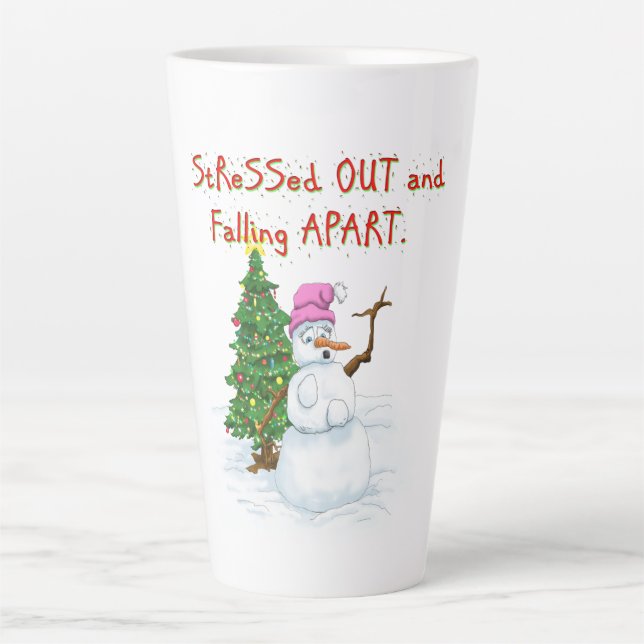 Hilarious snowman dessin animé latte mug (Devant)