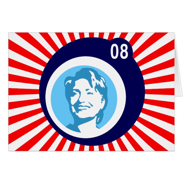 hillary clinton : bulles bleues et rayons rouges : (Devant horizontal)