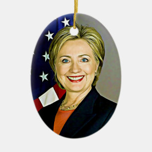 Hillary Clinton Digital Pop Art Ornement de Noël