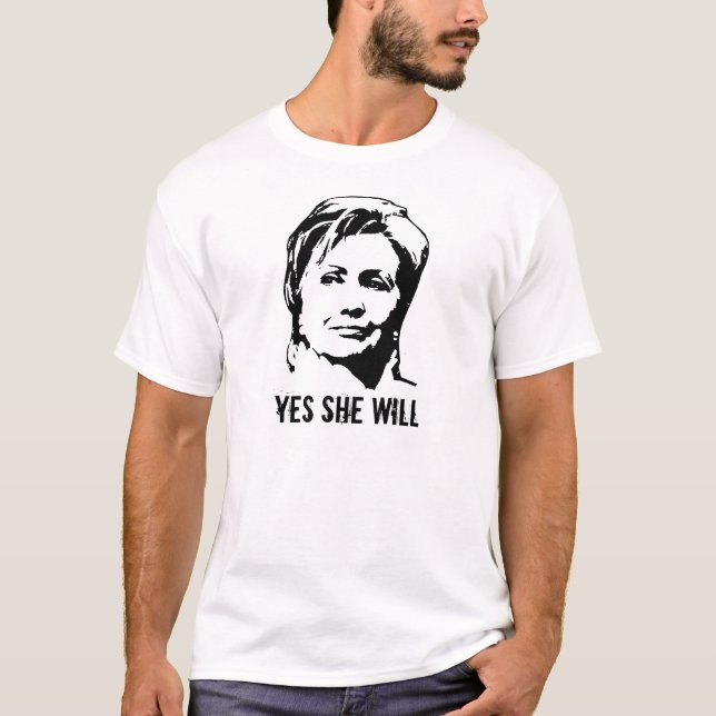 Hillary Clinton/oui elle T-shirt (Devant)