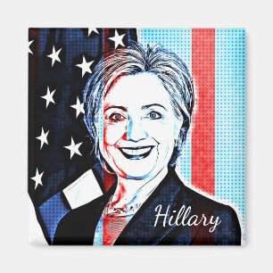 Hillary Clinton Portrait Pop Art Magnet