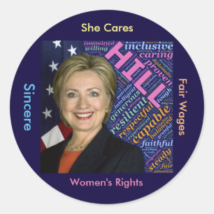 Hillary Clinton Prés., Sticker de mots de drapeau