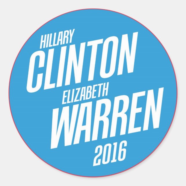 Hillary Clinton - Stickers Elizabeth Warren 2016 (Devant)