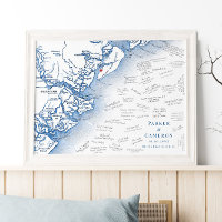 Hilton Head Island Map Mariage Poster du livre d'o