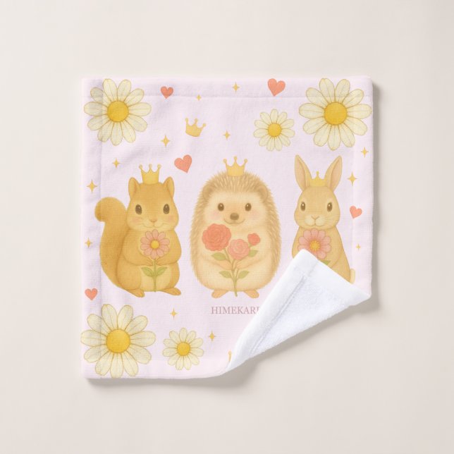 HIMEKARI Stars Wash Towel – Pink (Gant de toilette)