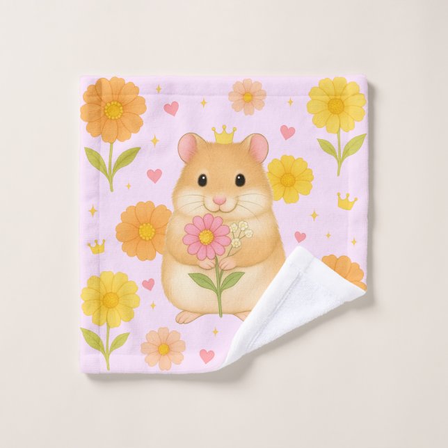 HIMEKARI Stars Wash Towel – Pink (Gant de toilette)