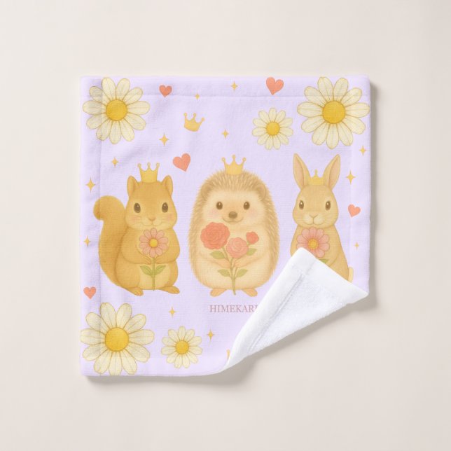 HIMEKARI Stars Wash Towel – Purple (Gant de toilette)