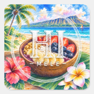 HIMELE Autocollant Little Hawaiʻi — Bol à l'Açaí