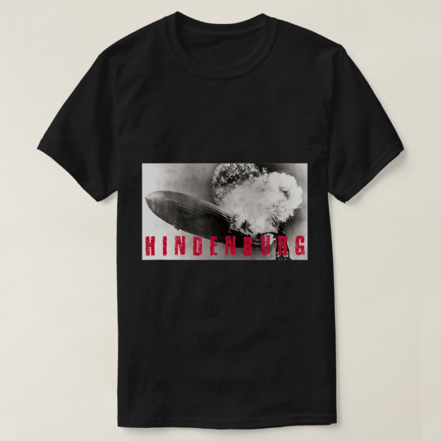 Hindenburg Disaster Explosion Burning T-Shirt Tee  (Design devant)