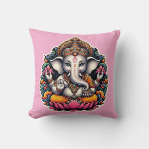 Hindou God Ganesh / Ganesha Coussin avec Om design