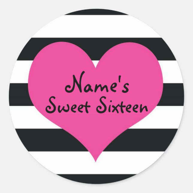 Hip Chick "16th Brithday" autocollant (Devant)