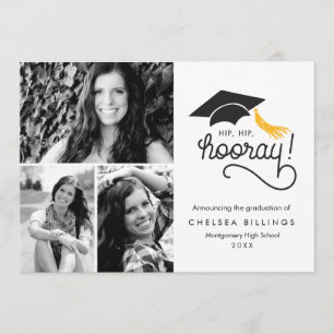 Hip Hip Hooray Faire-part de graduation